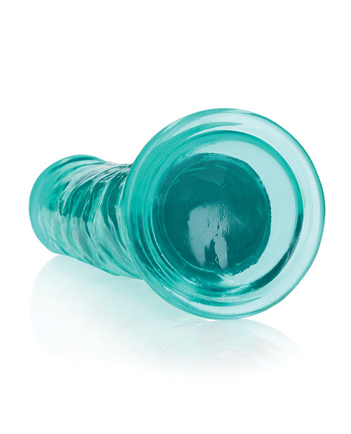 Shots RealRock Realista Cristal Claro Consolador Recto de 10" - Turquesa