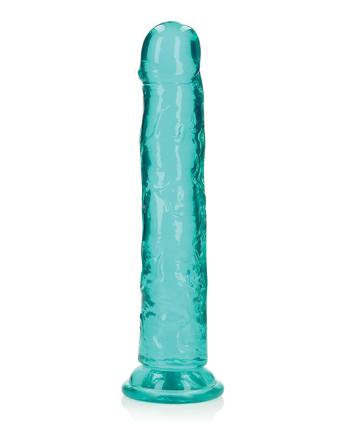 Shots RealRock Realista Cristal Claro Consolador Recto de 10" - Turquesa