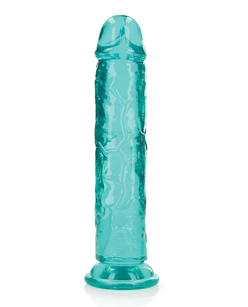 Shots RealRock Realista Cristal Claro Consolador Recto de 10" - Turquesa