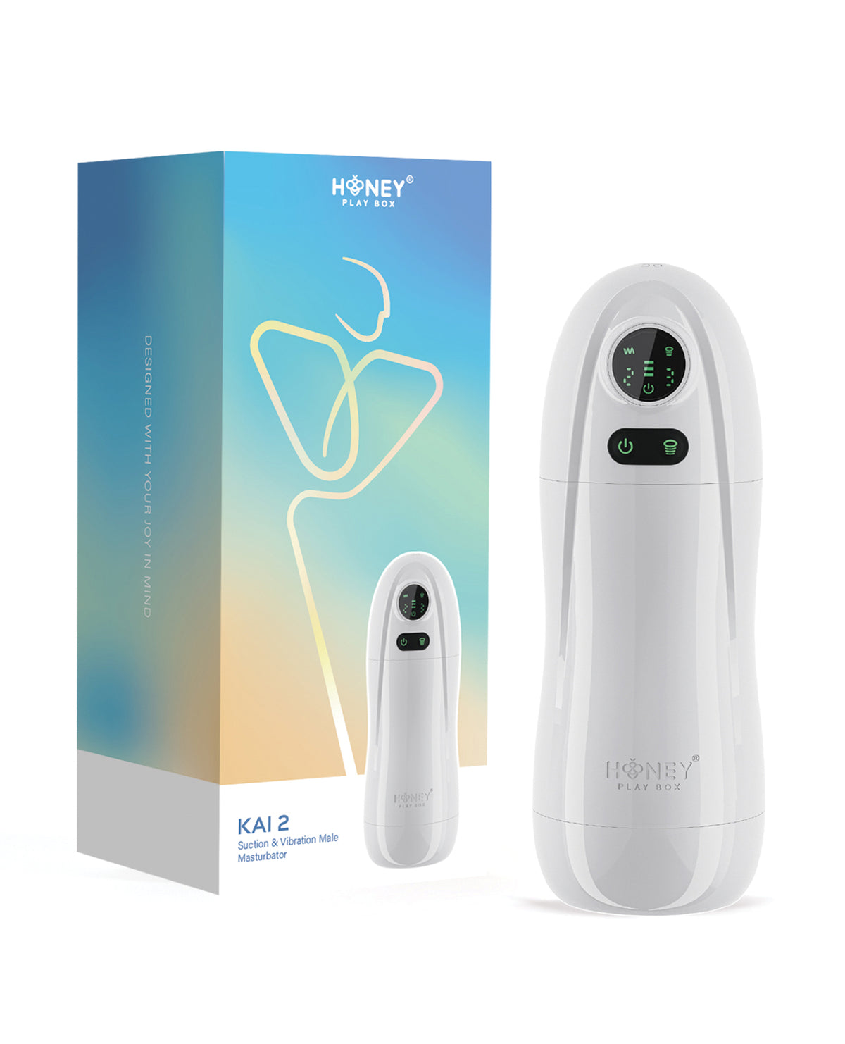 Kai 2 Automatic Blowjob Masturbator White Enhanced Suction And Vibration With Larger Cup And Extended Tunnel