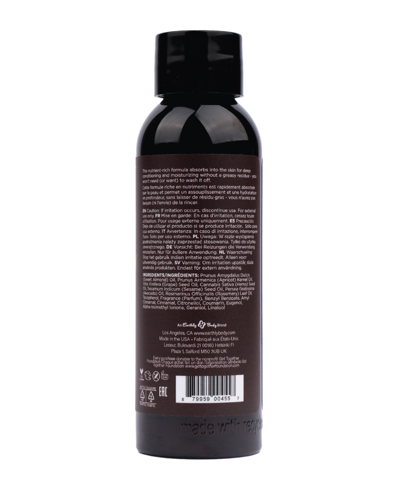 Aceite de masaje y corporal Earthly Body - 2 oz Nag Champa