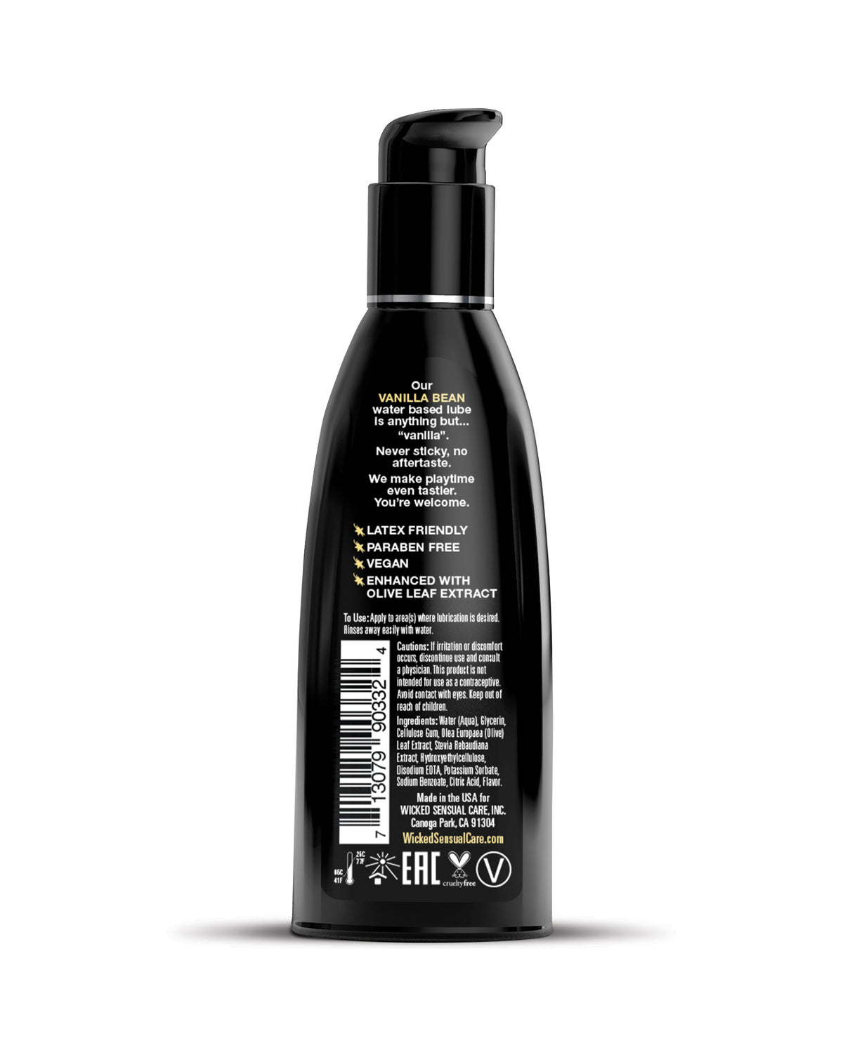 Wicked Aqua Vanilla Bean Waterbased Lubricant 2 Oz