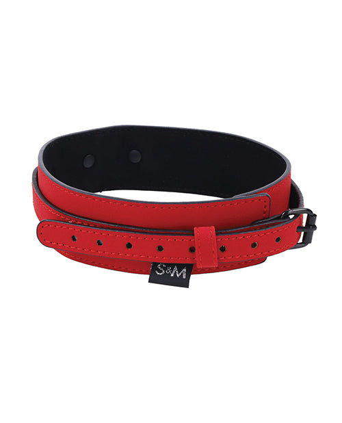 Sex And Mischief Amor Collar And Leash In Red Vegan Leather With Silver Heart