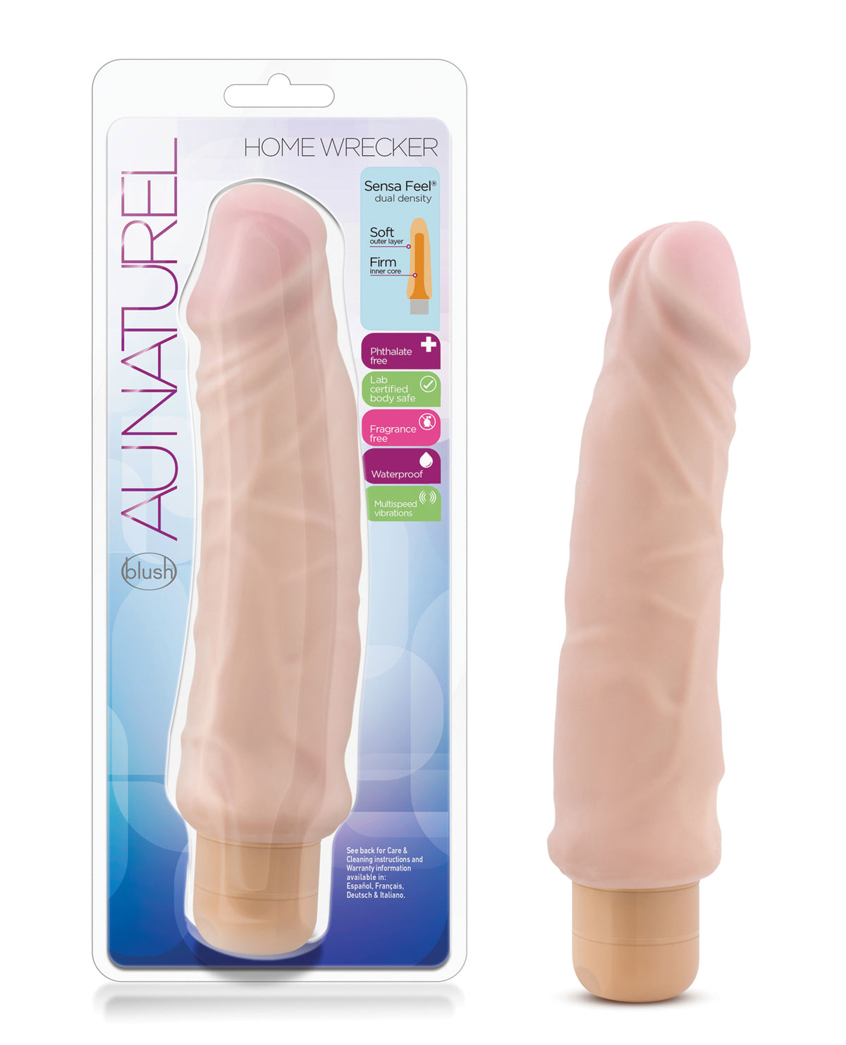 Blush Au Naturel Home Wrecker Waterproof Realistic Dildo Natural