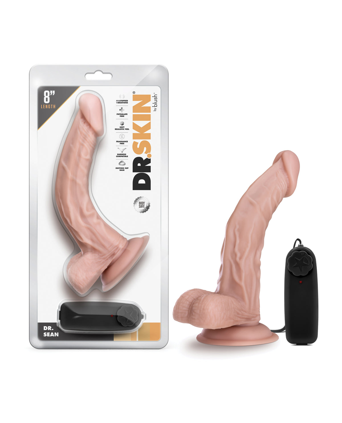 Blush Dr Skin Dr Sean 8 Inch Cock With Suction Cup Vanilla