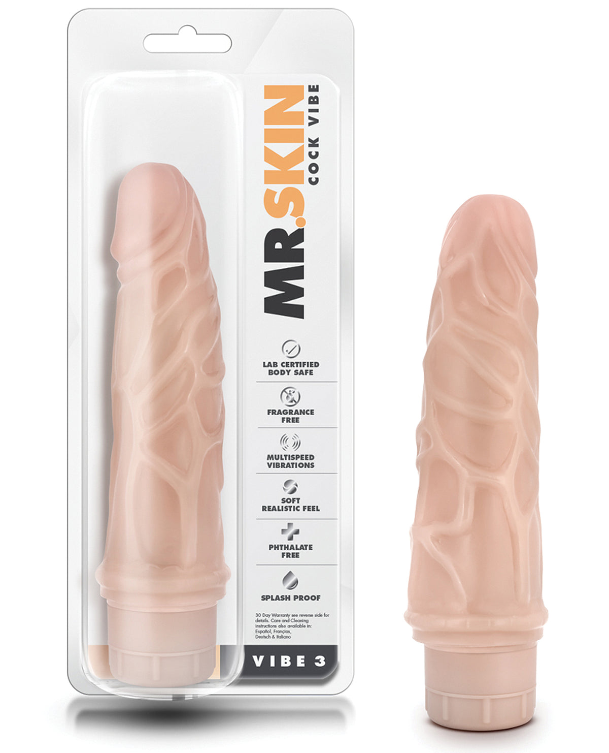 Blush Dr Skin Vibe 3 Beige 7.25 Inch Realistic Vibrator