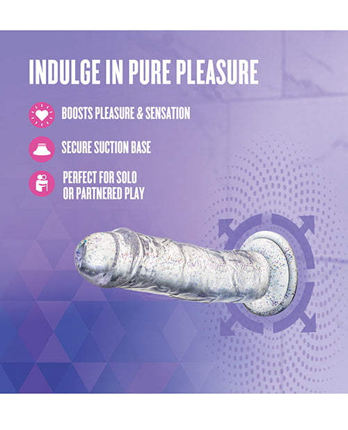 Blush Naturally Yours Gala Sparkling Clear Dildo 6 Inch Glam Toy For Sensual Play