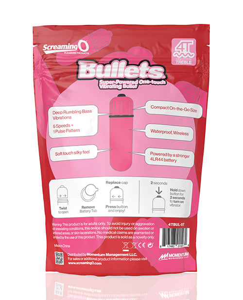 Screaming O 4T Bullet Strawberry Waterproof Wireless Vibrator 5 Speeds