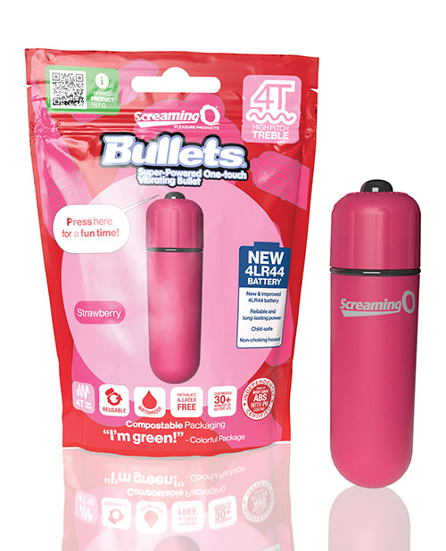 Screaming O 4T Bullet Strawberry Waterproof Wireless Vibrator 5 Speeds