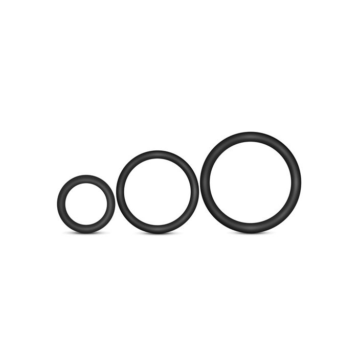 Blush Performance VS4 Pure Premium Silicone Cock Ring Set Black