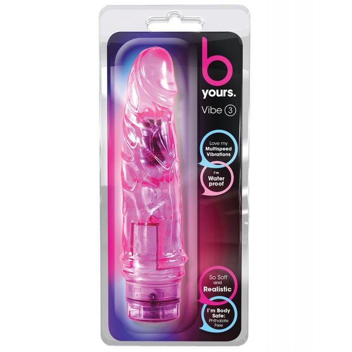 Blush B Yours Vibe 3 Purple Phthalate Free PVC Realistic Vibrator 7.25 Inch