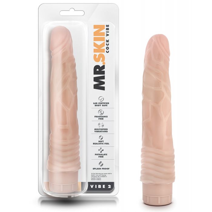 Blush Dr Skin Vibe 2 Beige 9 Inch Realistic Vibrator With Veins