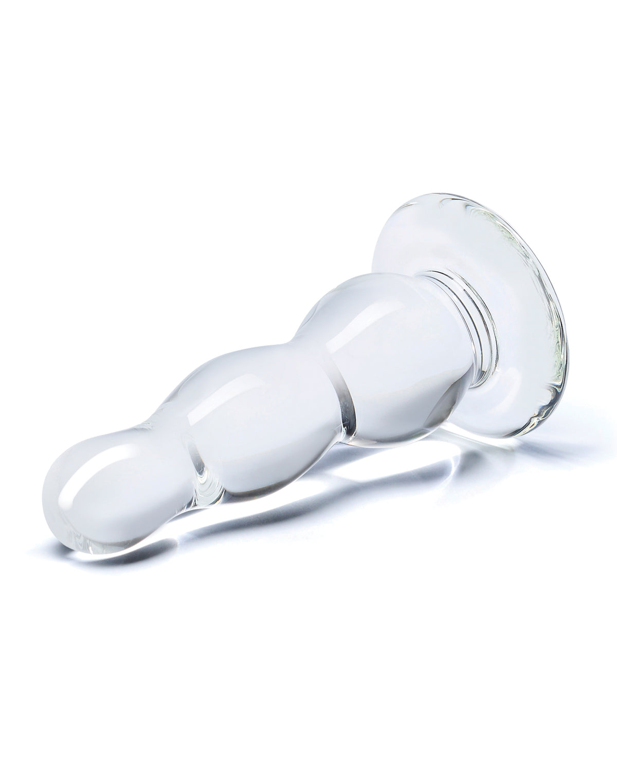 Glas 4 Inch Butt Plug Clear Graduated Bulbs For Anal Play