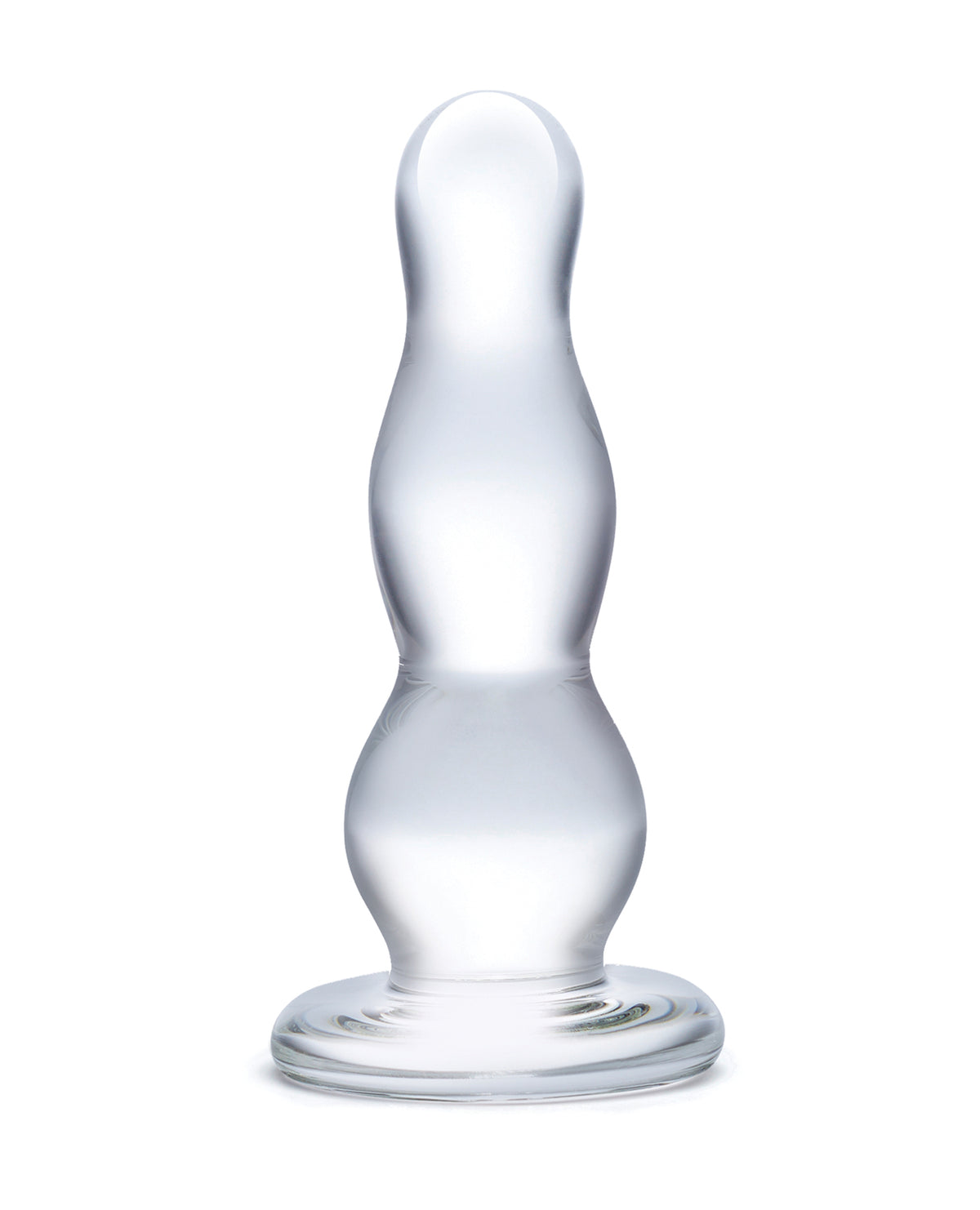 Glas 4 Inch Butt Plug Clear Graduated Bulbs For Anal Play