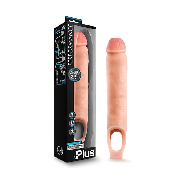 Blush Performance Plus 11 Point 5 Inch Silicone Cock Sheath Extender Flesh