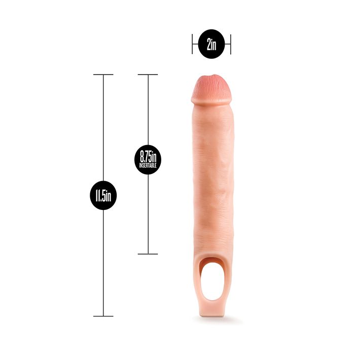 Blush Performance Plus 11 Point 5 Inch Silicone Cock Sheath Extender Flesh