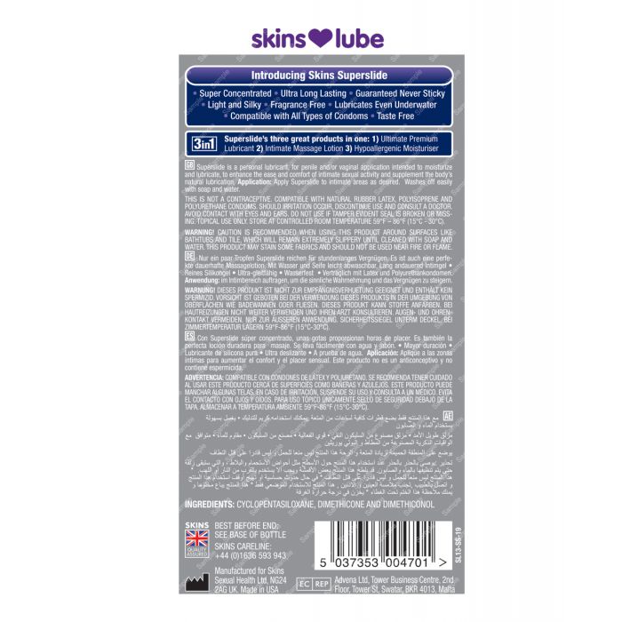 Skins Superslide Silicone Based Lubricant - 4.4 oz