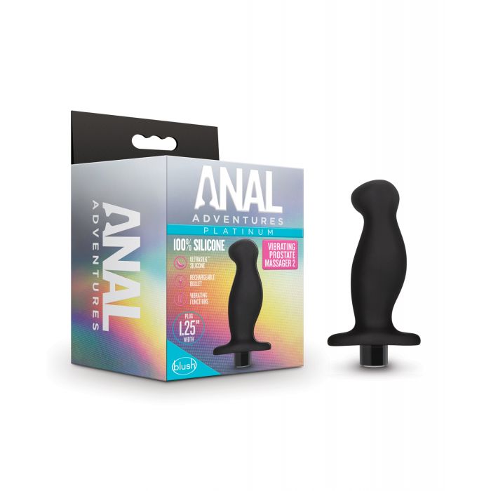 Load image into Gallery viewer, Blush Anal Adventures Platinum Silicone Vibrating Prostate Massager 02 - Black
