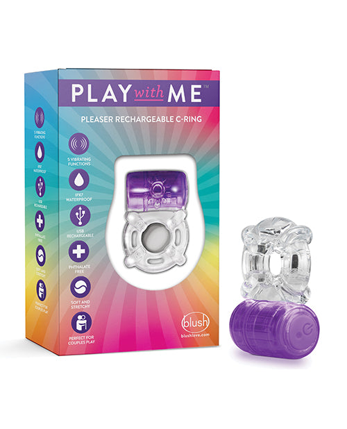 Blush Play With Me Pleaser Rechargeable C Ring Purple