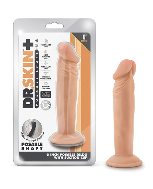 Blush Dr. Skin Plus 6" Justerbar Dildo - Vanilj