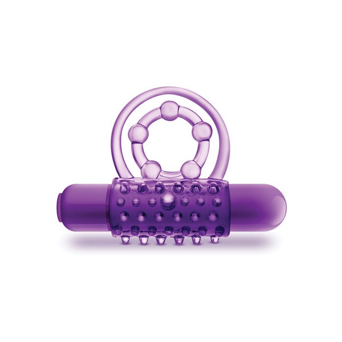 Blush Play With Me Player Vibrating Double Strap Cock Ring Purple