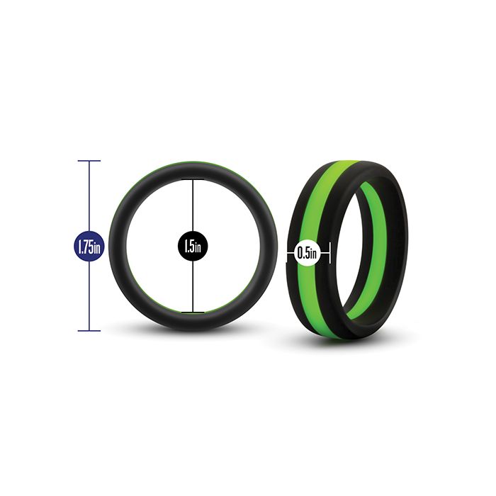 Blush Go Pro Performance Silicone Cock Ring Black Green