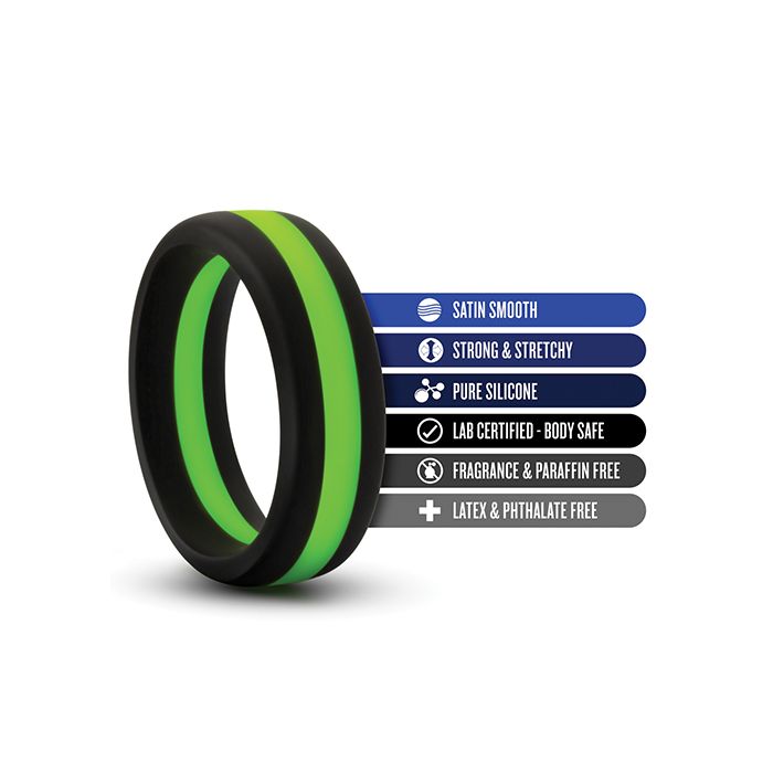 Blush Go Pro Performance Silicone Cock Ring Black Green