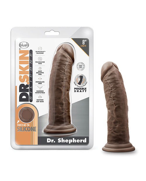 Blush Dr Skin Silicone Dr Shepherd 8 Inch Dildo With Suction Cup Chocolate