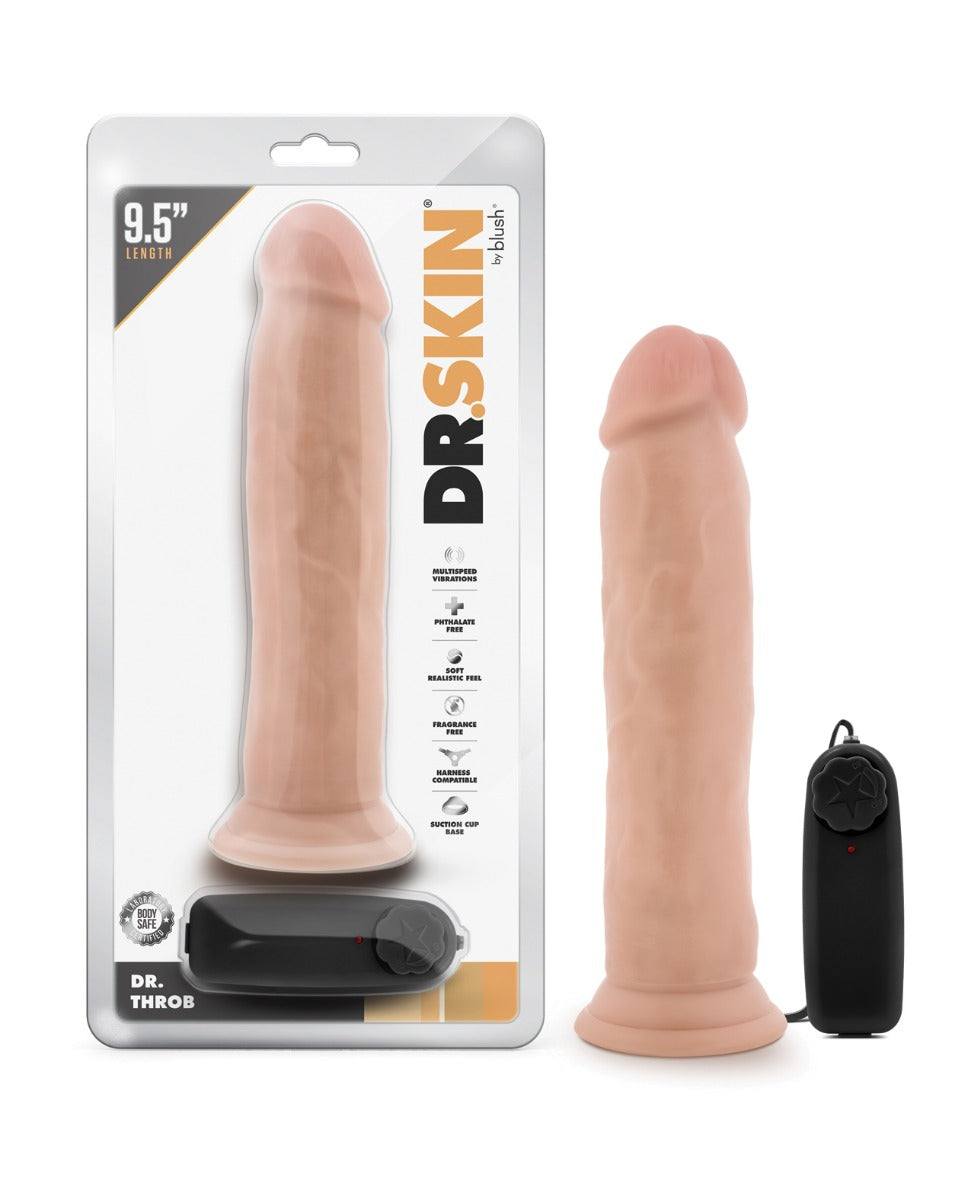 Blush Dr. Skin Dr. Throb 9.5" Cock met zuignap - Vanille