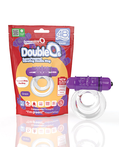 Screaming O 4B Double O 6 Grape Vibrating Ring 5 Speeds