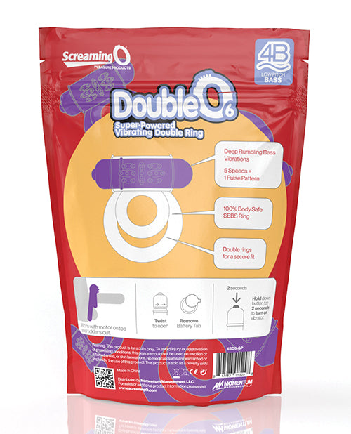 Screaming O 4B Double O 6 Grape Vibrating Ring 5 Speeds