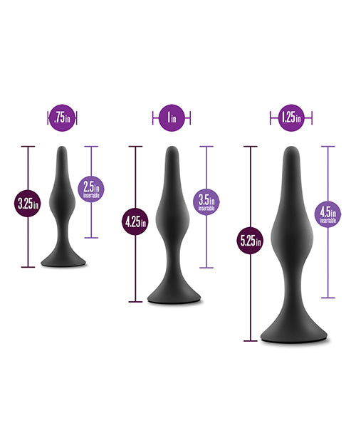 Kit per principianti con plug in silicone Platinum Blush Anal Adventures - Nero