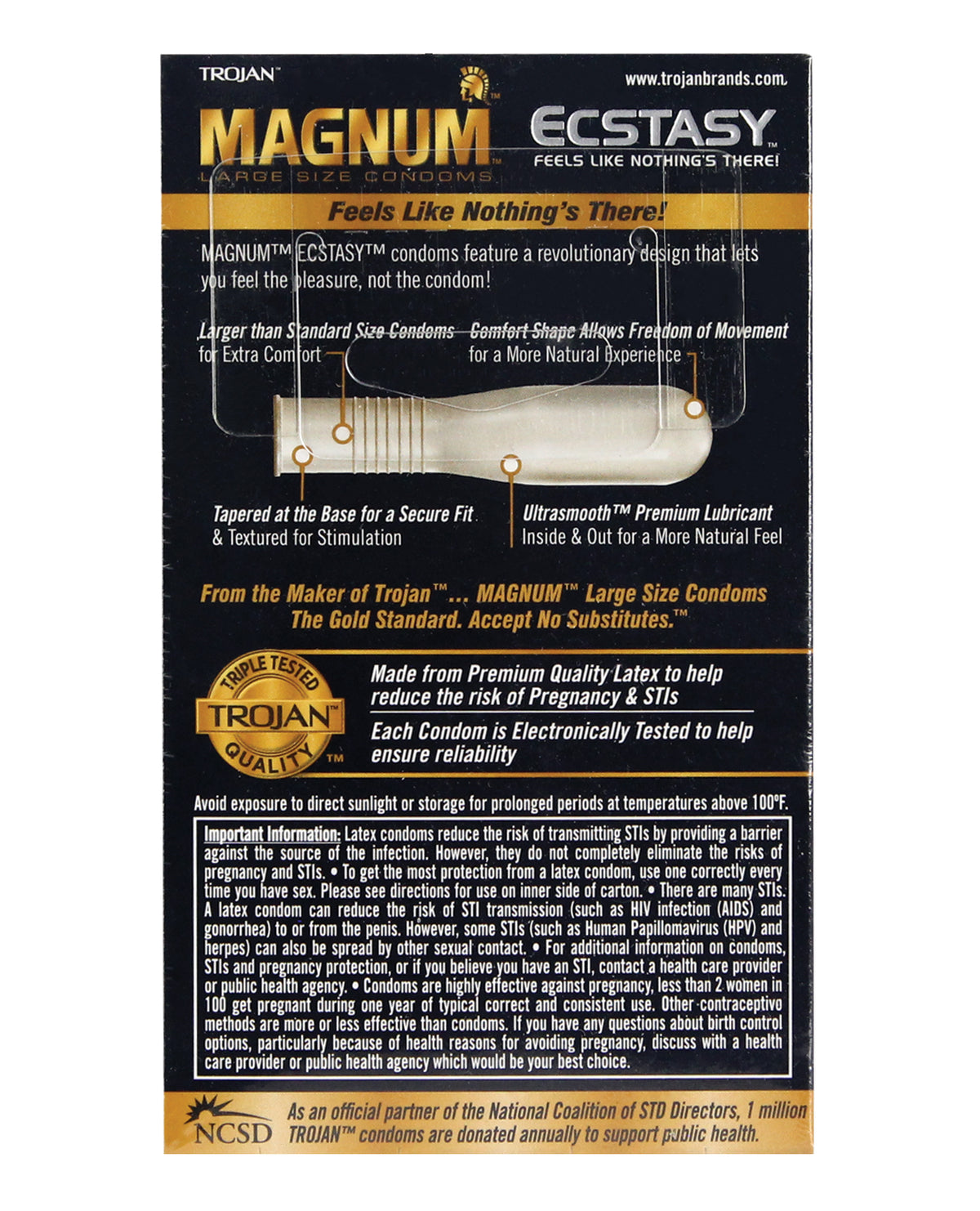 Trojan Magnum Ecstasy Condoms Large Size Box of 10