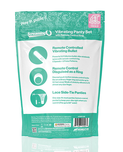 Screaming O Min Hemlighet 4T Trosvibrator med Fjärrkontroll - Kiwi