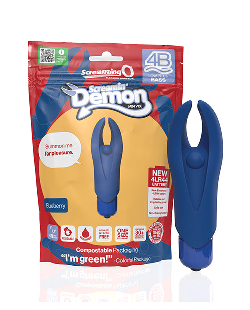 Screaming O Demon 4B Mini Vibe Blueberry Waterproof Silicone