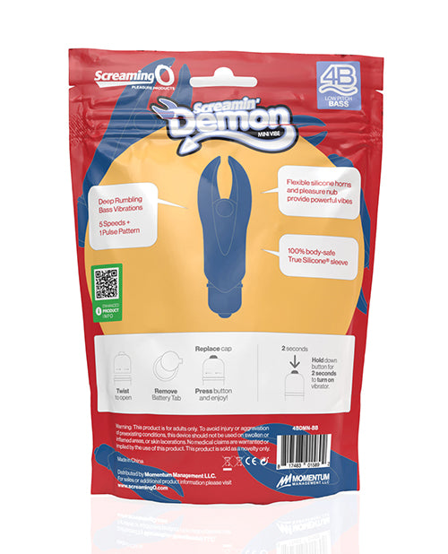 Screaming O Demon 4B Mini Vibe Blueberry Waterproof Silicone