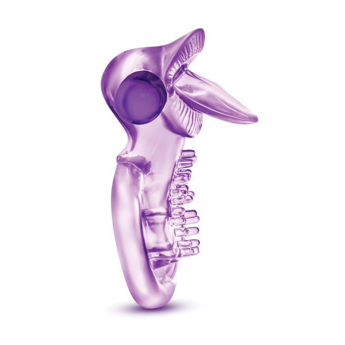 Blush Lek Med Mig Lick it Vibrerande Dubbel Rem Kukring - Lila