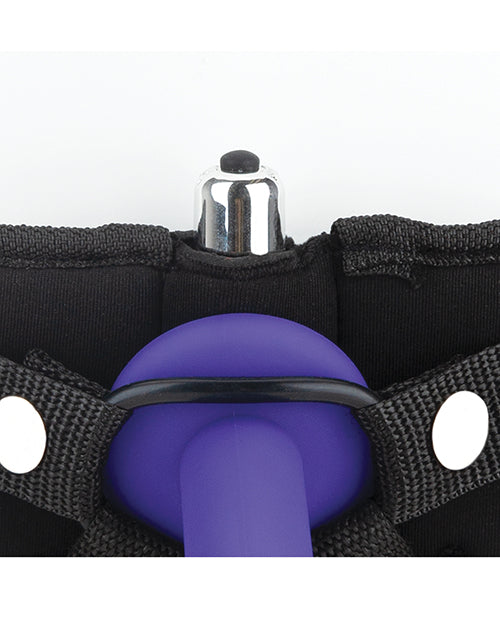 Lux Fetish Strap On Harness Black Neoprene With Bullet Vibe Pocket For Beginners