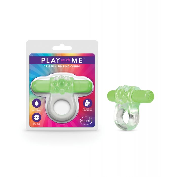 Blush Play With Me Teaser Vibrating C Ring Green For Enhanced Pleasure