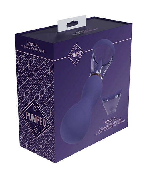 Shots Pumped Sensual Rechargeable Vulva and Breast Pump Purple