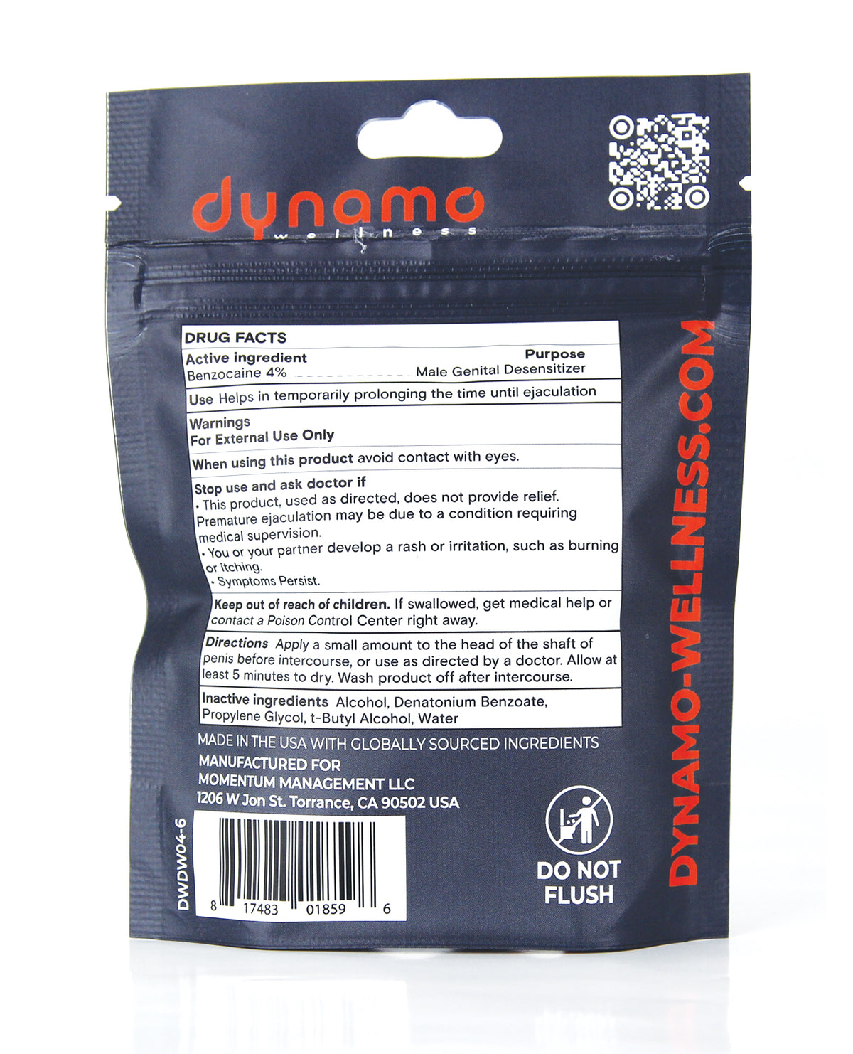 Dynamo Wellness Delay Wipe 4% - 6 Pack