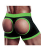 Load image into Gallery viewer, Get Lucky Strap On Boxers XS S Black Green Harness With Vibe Pockets
