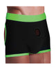 Load image into Gallery viewer, Get Lucky Strap On Boxers XS S Black Green Harness With Vibe Pockets
