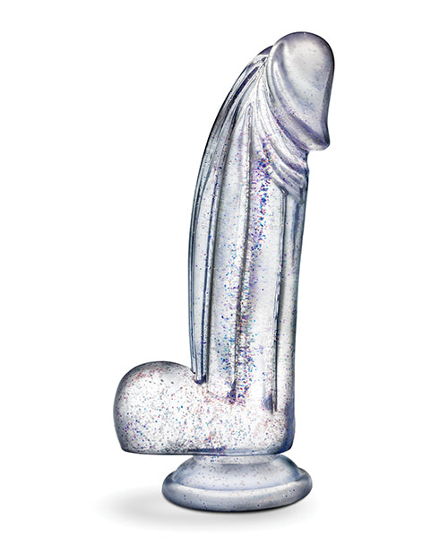 Bling Sparkling Clear Dildo 7.5 Inches Pleasure Toy With Glamour Glitter For Glam Nights