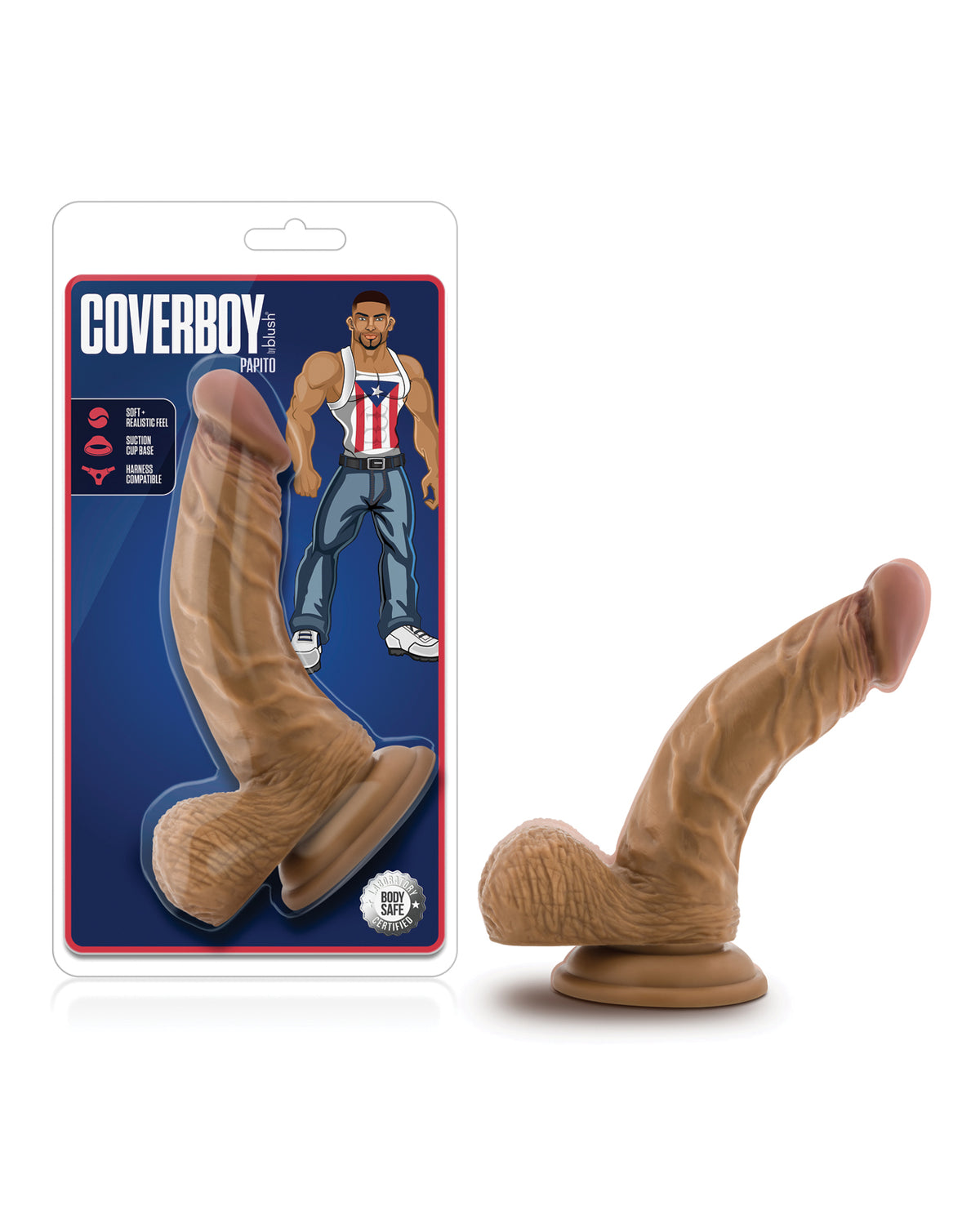 Blush Coverboy Papito Latin Silicone Dildo With G Spot Curve And Suction Cup