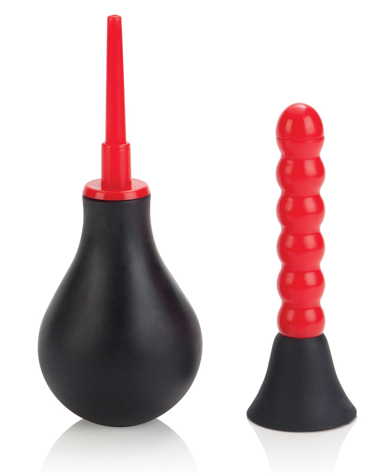 COLT Anal Douche Dual Attachment Ez Squeeze Bulb Reusable Black