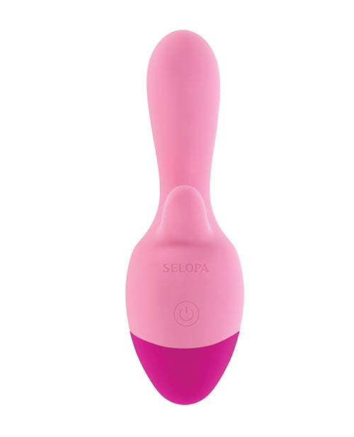 Vibrador recargable de tres puntos Selopa con cuentas, rosa