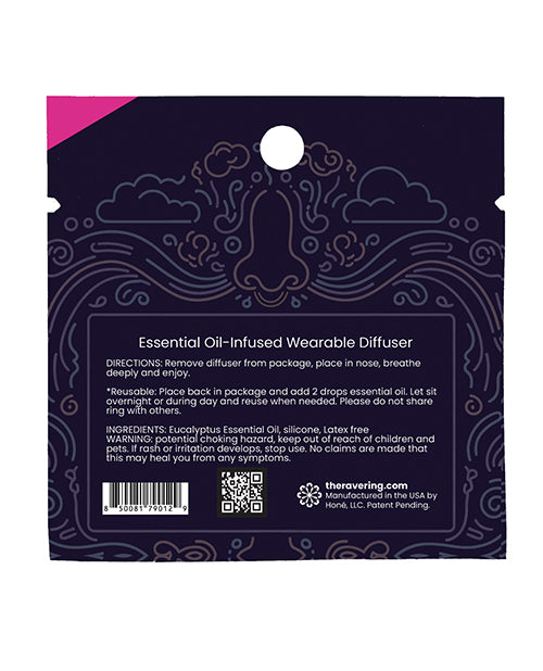 Diffuseur nasal d’arômes Vapor Rave Ring, anneau parfumé à l’eucalyptus, rose