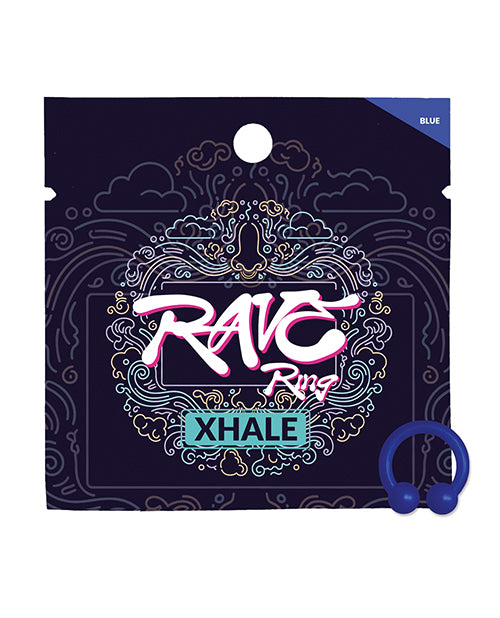 Blå Xhale Rave-ring til septumpiercing med Breath Easy-duft til lindring af luftvejene