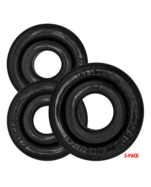 Oxballs Rimringz 3 Pack Multi Size Cock Rings Black